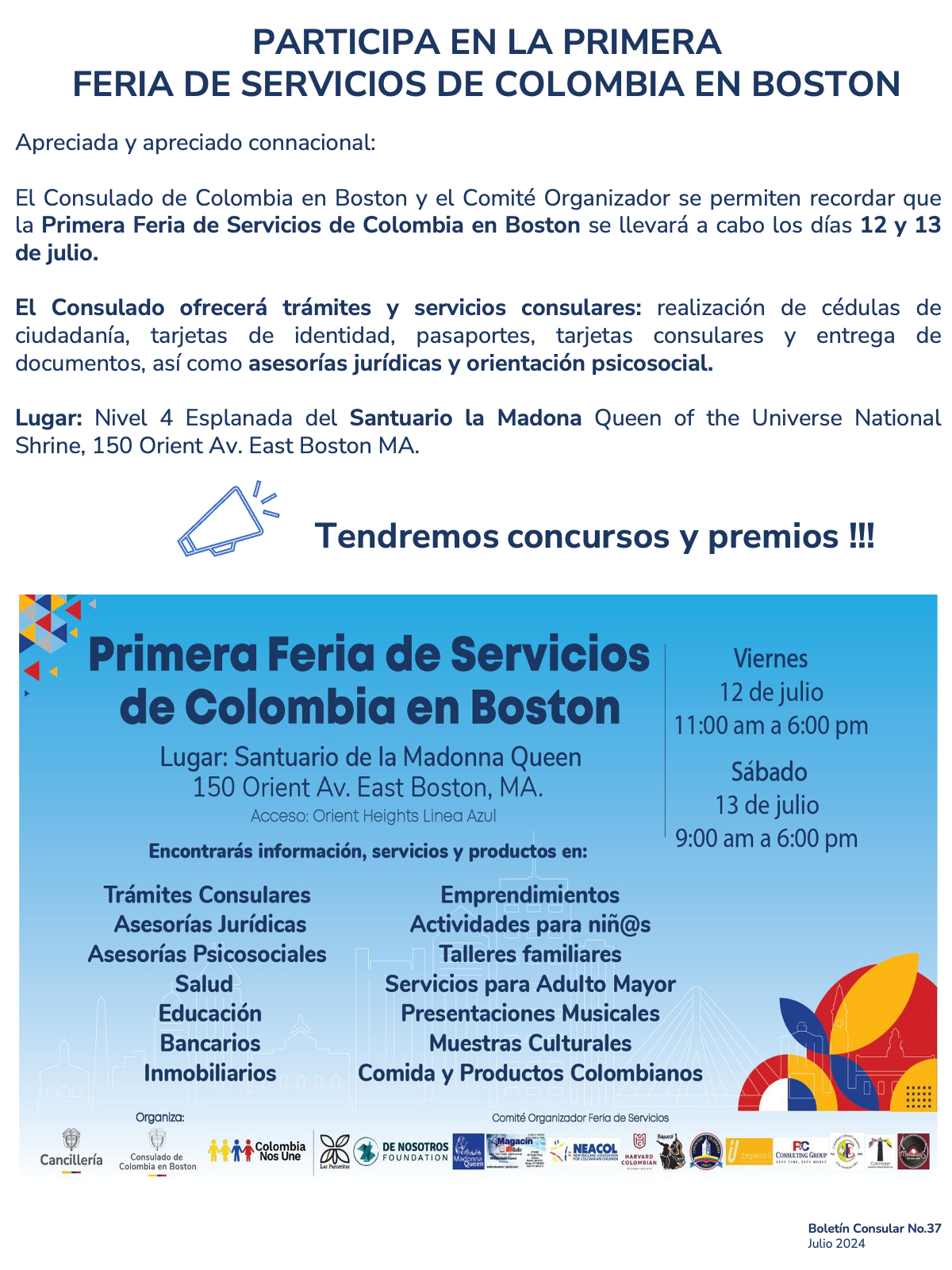 Boletín 37. Participa en la Primera Feria de Servicios