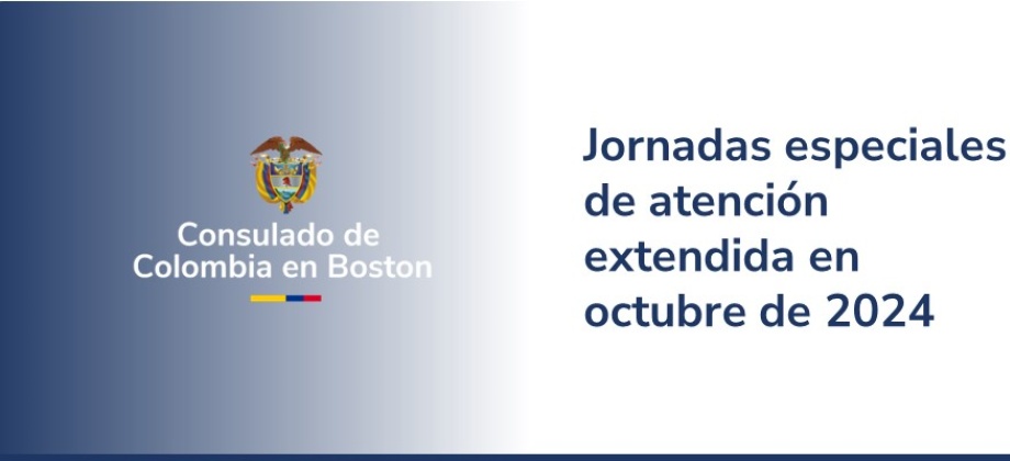 16 y 22 de octubre de 2024 se realizarán jornadas especiales de atención en el Consulado de Colombia