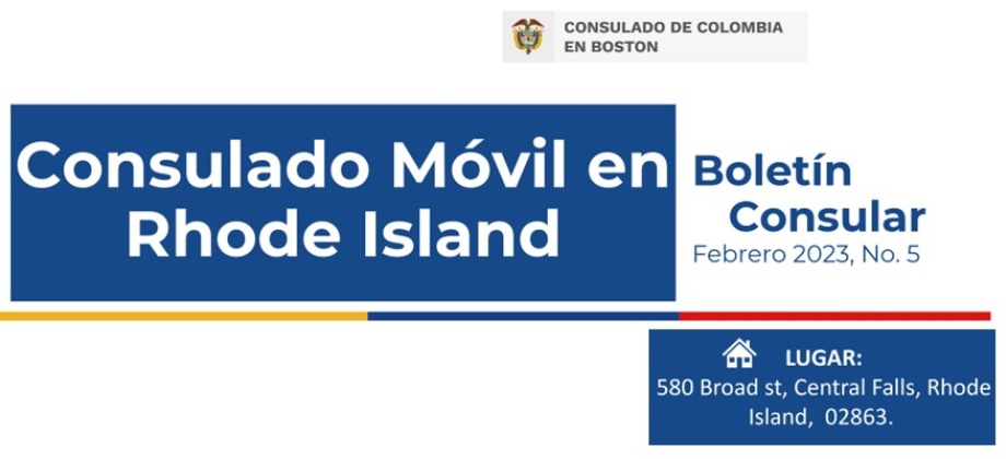 Este sábado 25 de febrero de 2023 se realizará el Consulado Móvil en Rhode Island