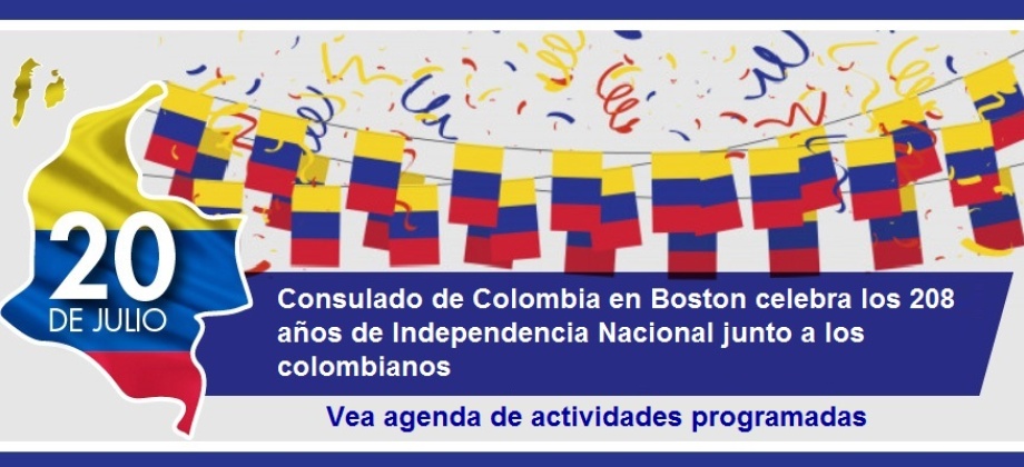 Consulado de Colombia en Boston celebra los 208 años de Independencia Nacional