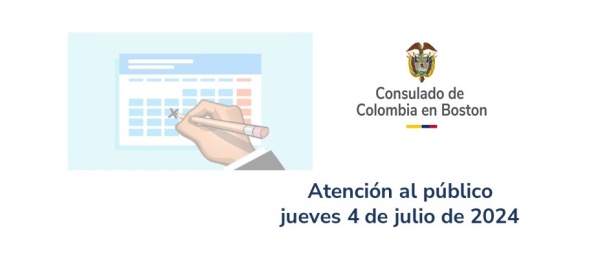 El Consulado en Boston informa que el jueves 4 de julio no habrá atención al público debido al festivo del Día de la Independencia de Estados Unidos