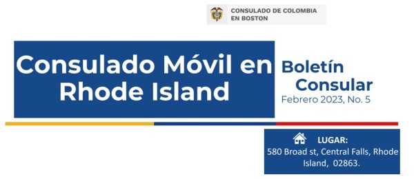Este sábado 25 de febrero de 2023 se realizará el Consulado Móvil en Rhode Island