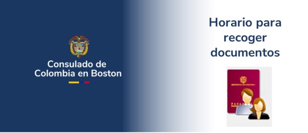 Horario para recoger documentos en el Consulado de Colombia en Boston